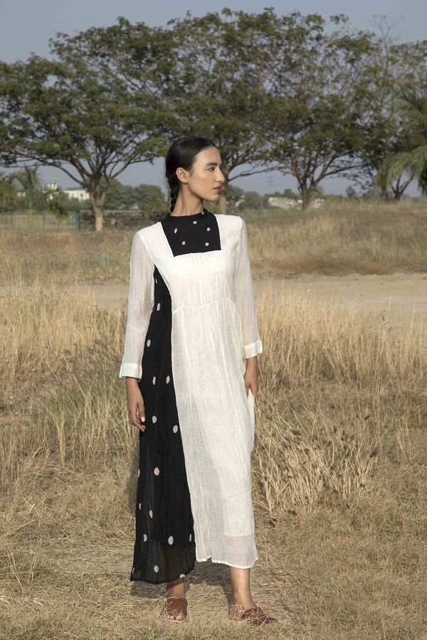 Buy Erica Quilted Yoke Dress by Designer AHMEV Online at Ogaan.com